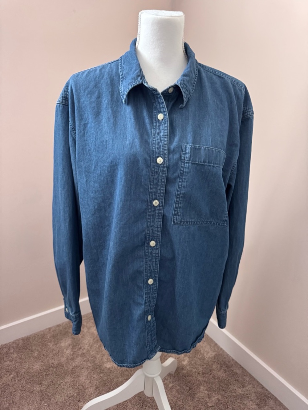 Women’s LL Bean Denim Button-Up Shirt - Blue